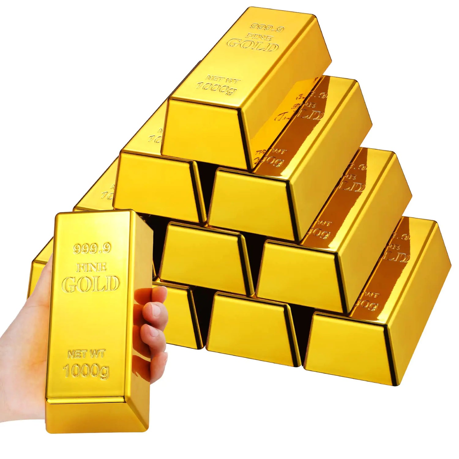 Retirement Plan – 12-Piece Fake Gold Bar Set for Wannabe Billionaires & Movie Villains