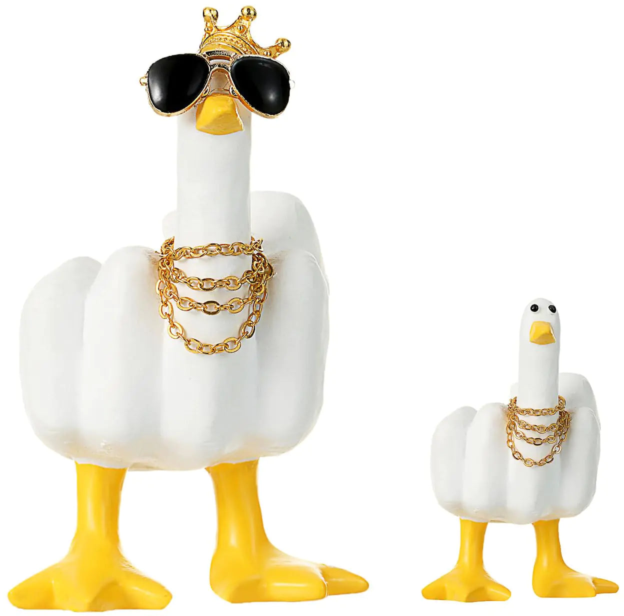 Middle Finger Duck Statue – King of the Pond Edition