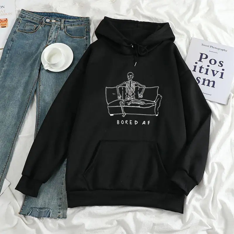 Bored to Death Hoodie – Skeleton Sofa Club