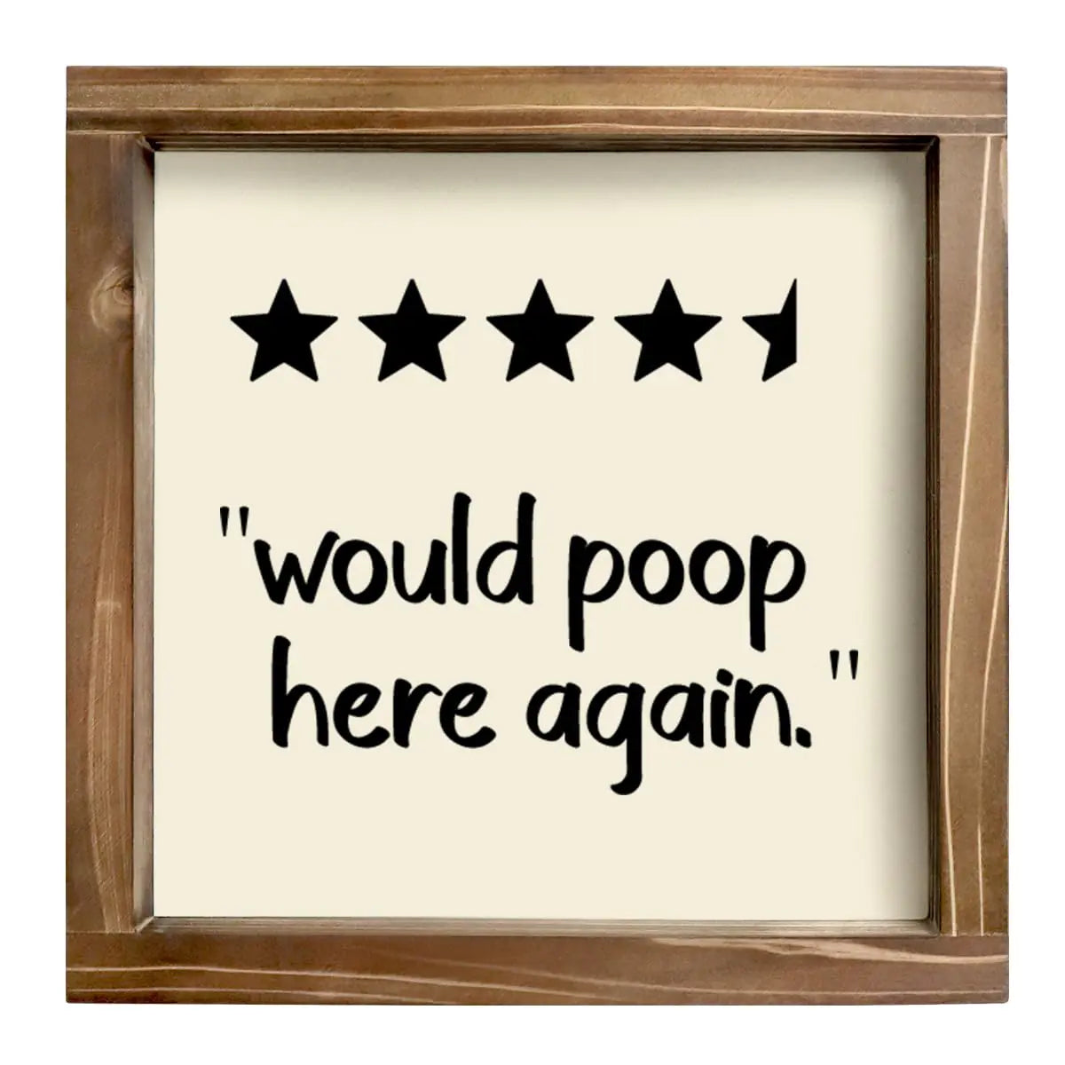 Would Poop Here Again Sign – 5-Star Bathroom Review