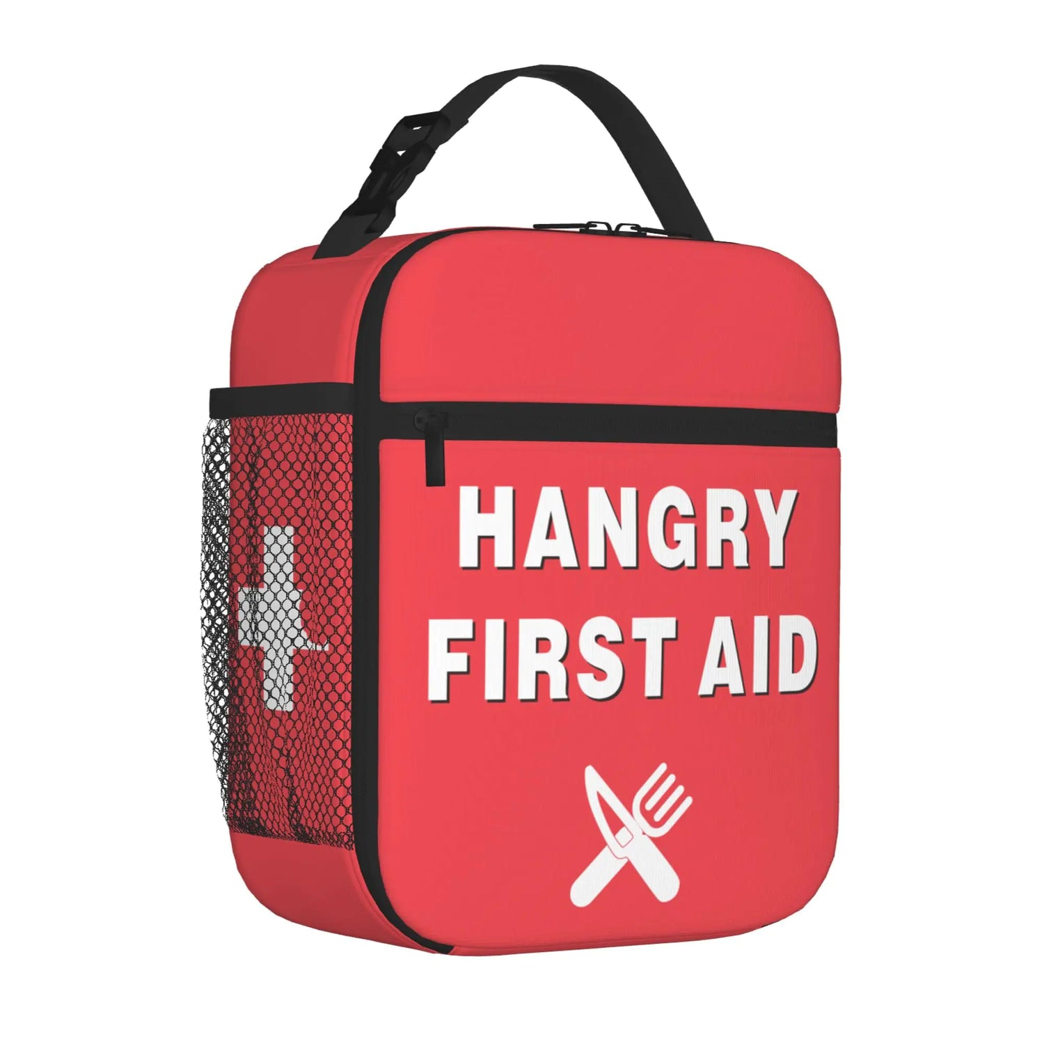 Hangry First Aid Lunch Box – Funny Insulated Lunch Bag for People Who Snap Without Snacks