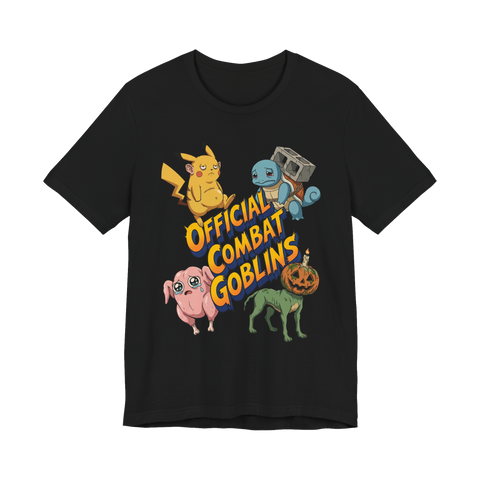 Sad off-model Pokemon: a jowly Pikachu, a cinderblock Squirtle and two cursed creatures, on a t-shirt — Black
