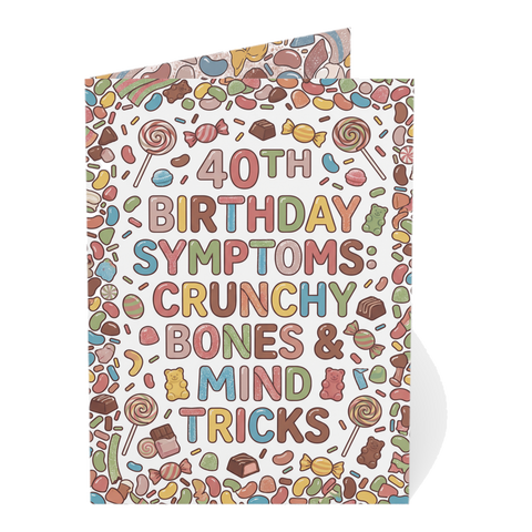 40th Birthday Candy Puns Greeting Card — 3.5" x 4.9" (Vertical) / Coated (both sides) / 1 pc