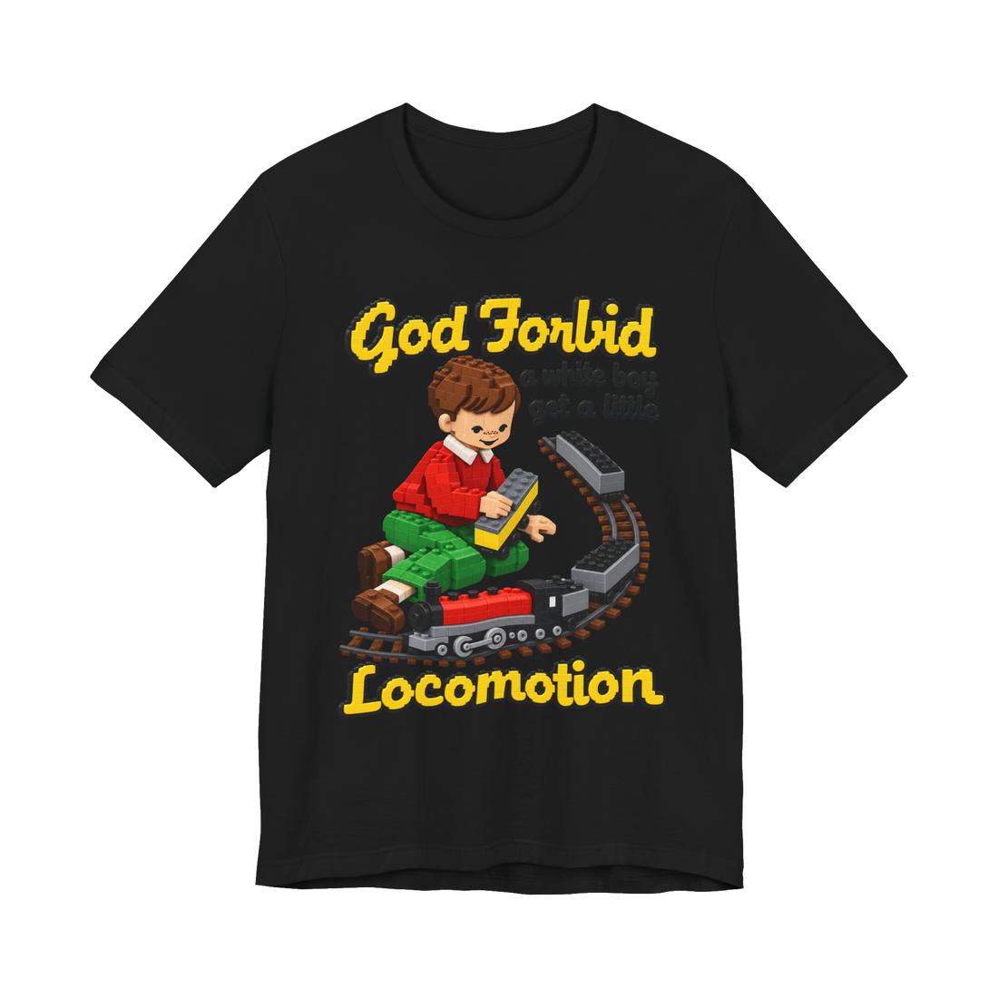 A Little Locomotion T-Shirt — Funny Train Boy Locomotion Meme — Black