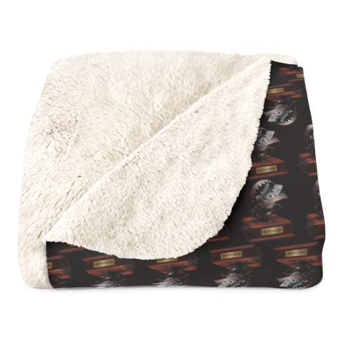 A funny anti-work blanket featuring an aggressive OOO bear trap design for ignoring corporate emails.