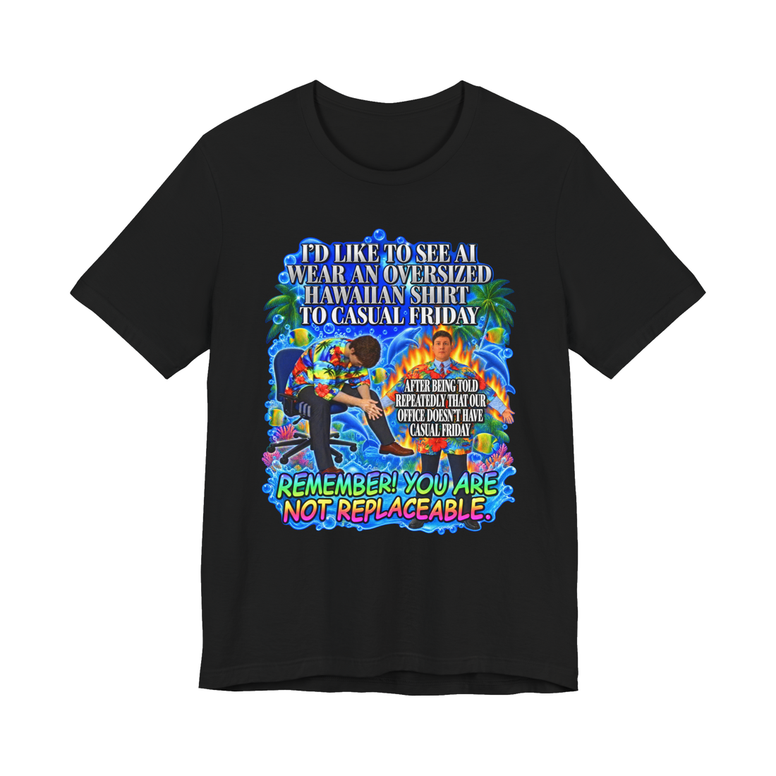 AI Could Never T-Shirt — Funny Office Humor — Black