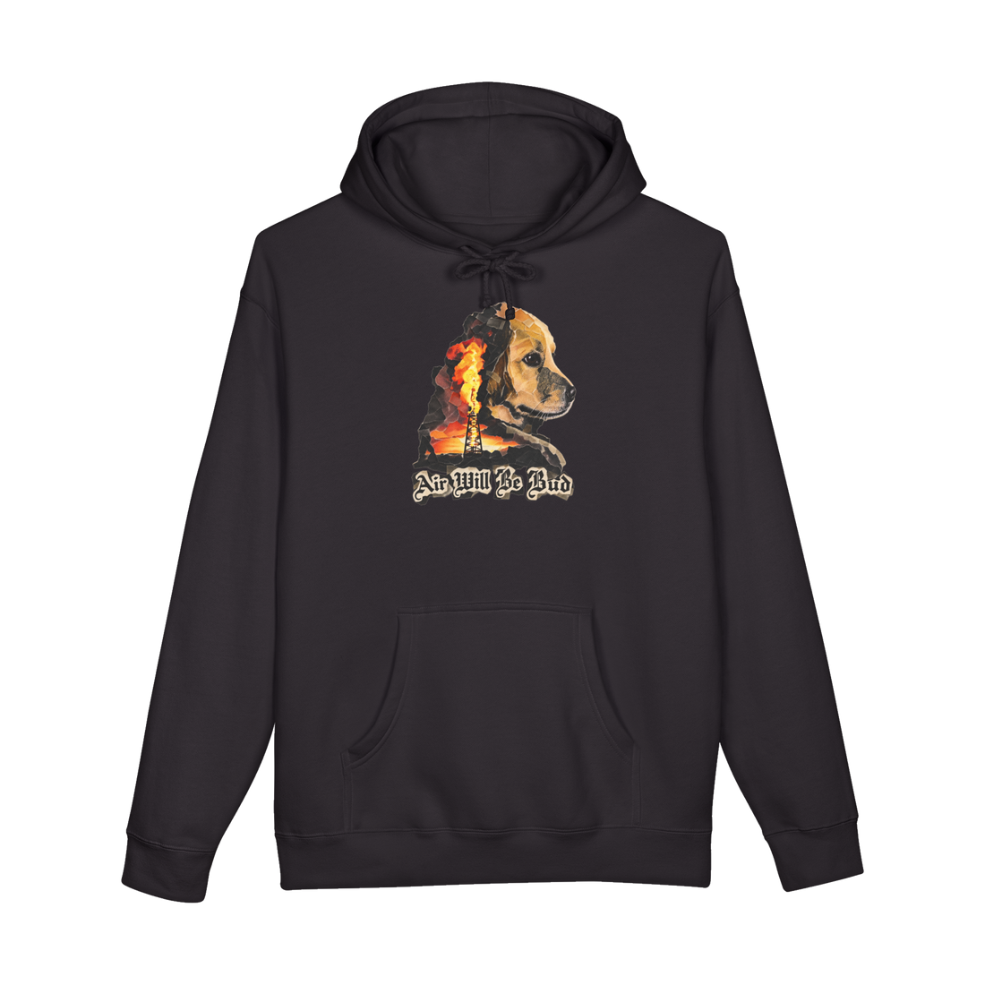 Air Will Be Bud Hoodie — There Blood Movie Parody Golden Retriever Oil — Black