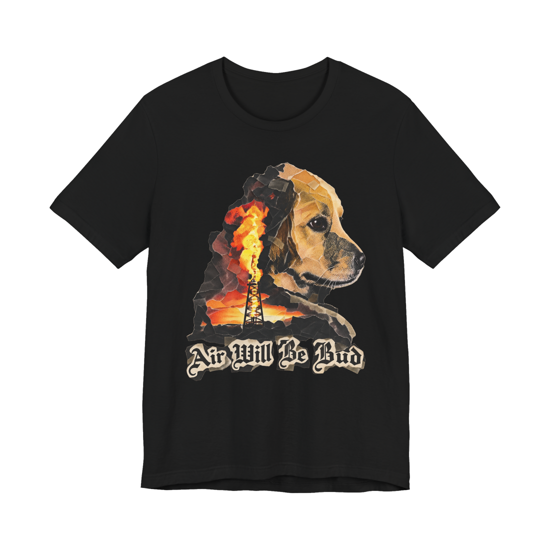 Air Will Be Bud T-Shirt — There Blood Movie Parody Golden Retriever — Black