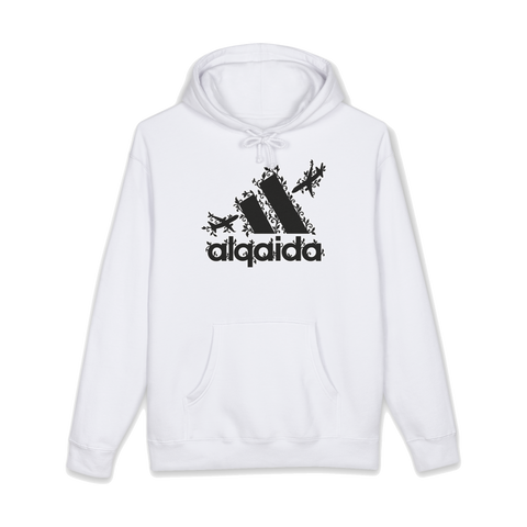 Alqaida Originals Hoodie — Al Qaida Adidas Parody Brand 911 Dark — White