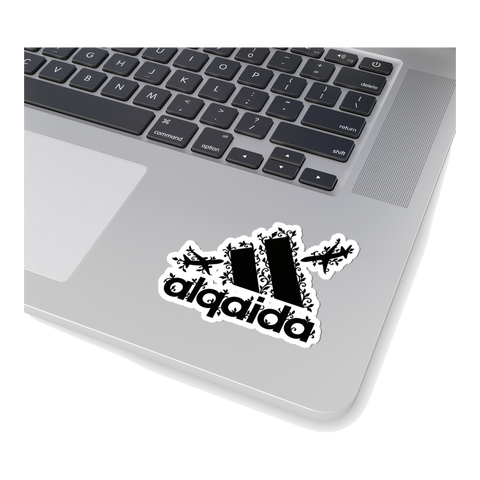 Alqaida Originals Sticker — Al Qaida Adidas Parody Brand 911 Dark — White