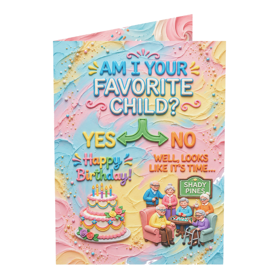 Am I Your Favorite Child Flowchart Birthday Card — 3.5" x 4.9" (Vertical) / Coated (both sides) / 1 pc