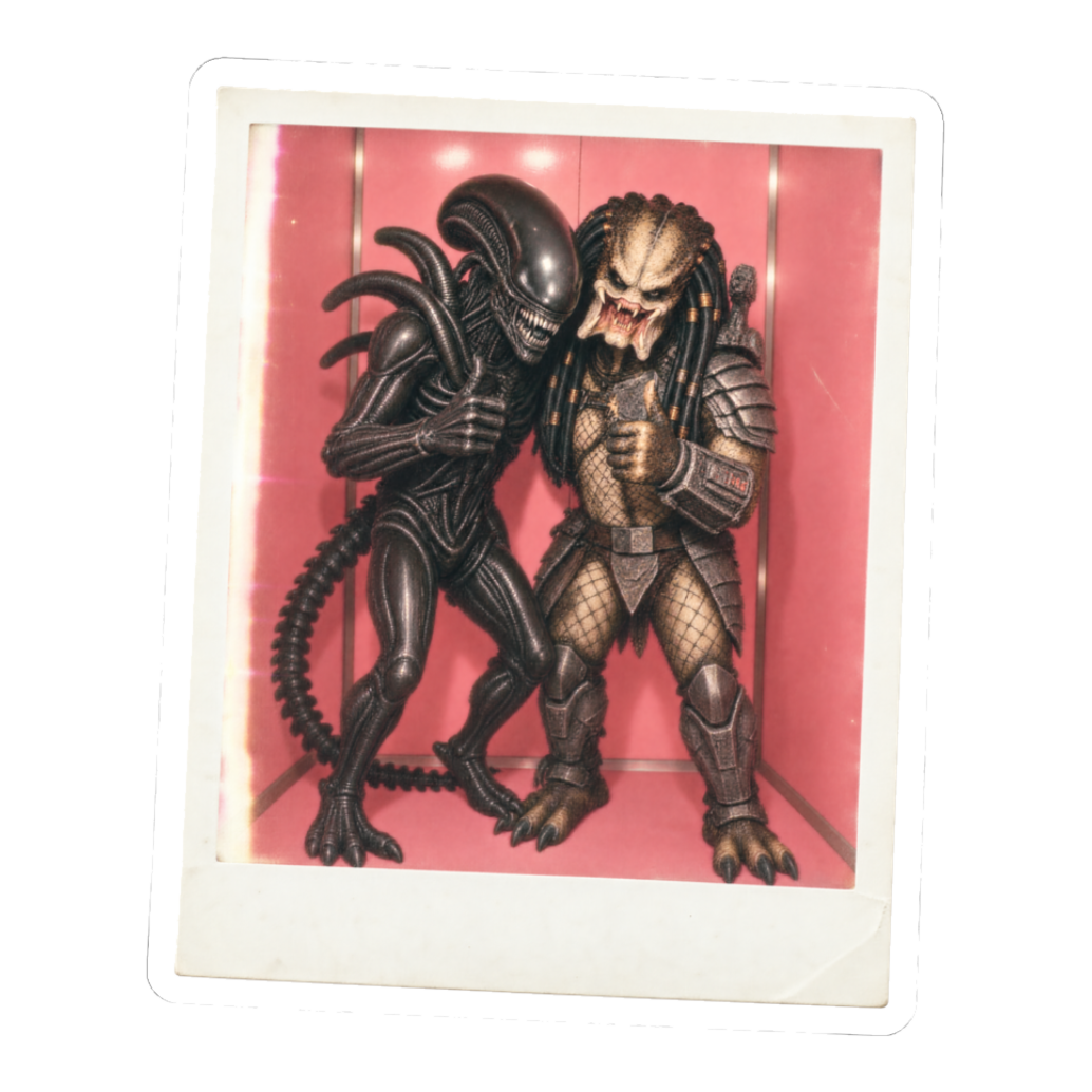 Apex Besties Sticker — Funny Alien vs Predator — White