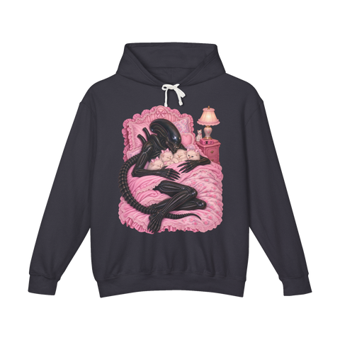 Apex Coquette Hoodie — Funny Xenomorph Alien Cute Pink Kittens — Black
