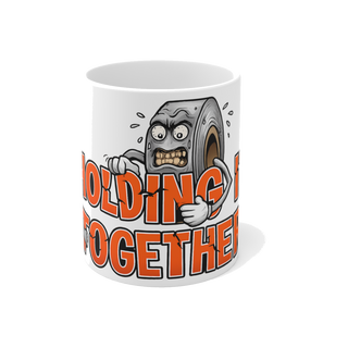 Barely Holding It Together Mug — Funny Burnout Coffee Cup