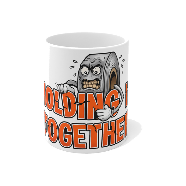 Barely Holding It Together Mug — Funny Burnout Coffee Cup