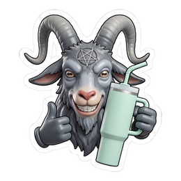 Basic Baphomet Sticker — Funny Goth Emotional Support Cup Decal