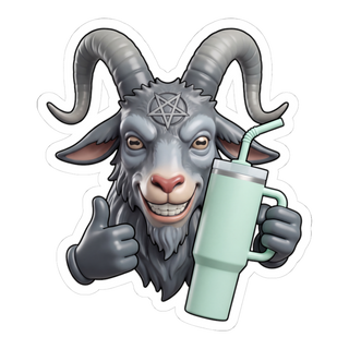 Basic Baphomet Sticker — Funny Goth Emotional Support Cup Decal