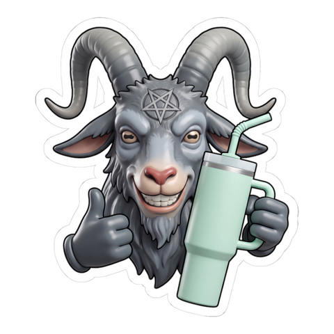 Basic Baphomet Sticker — Funny Goth Emotional Support Cup Decal