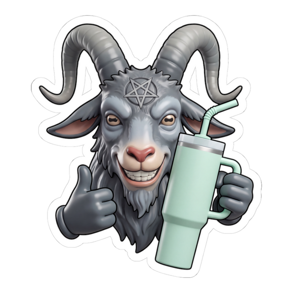 Basic Baphomet Sticker — Funny Goth Emotional Support Cup Decal