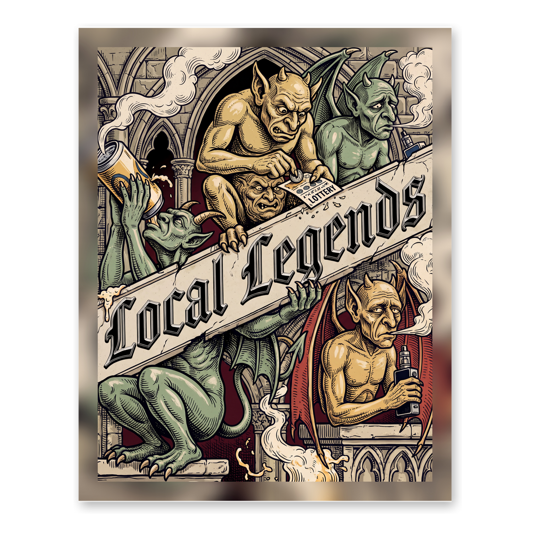 Bestiary of 3 AM Degeneracy — Funny Medieval Art Poster