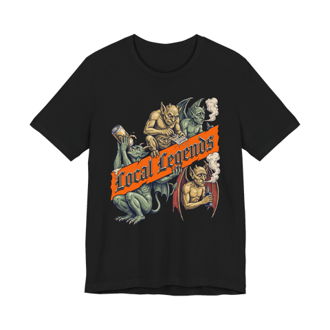 Bestiary of 3 AM Degeneracy — Funny Gargoyle Woodcut Shirt — Black