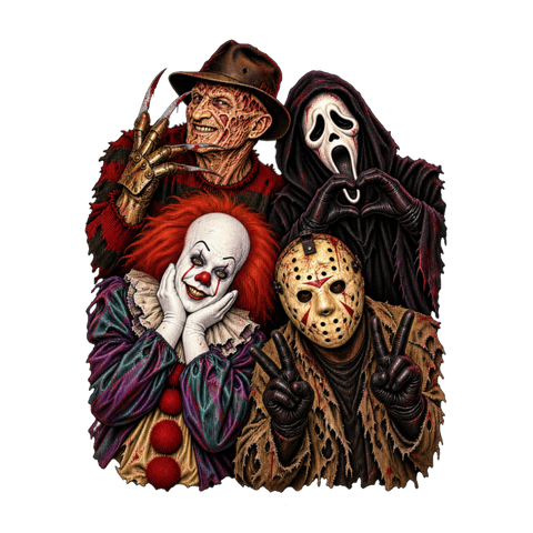 Besties With Body Counts Sticker — Funny Horror Movie Characters — White