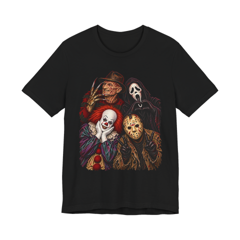 Besties With Body Counts T-Shirt — Funny Horror Movie Characters — Black