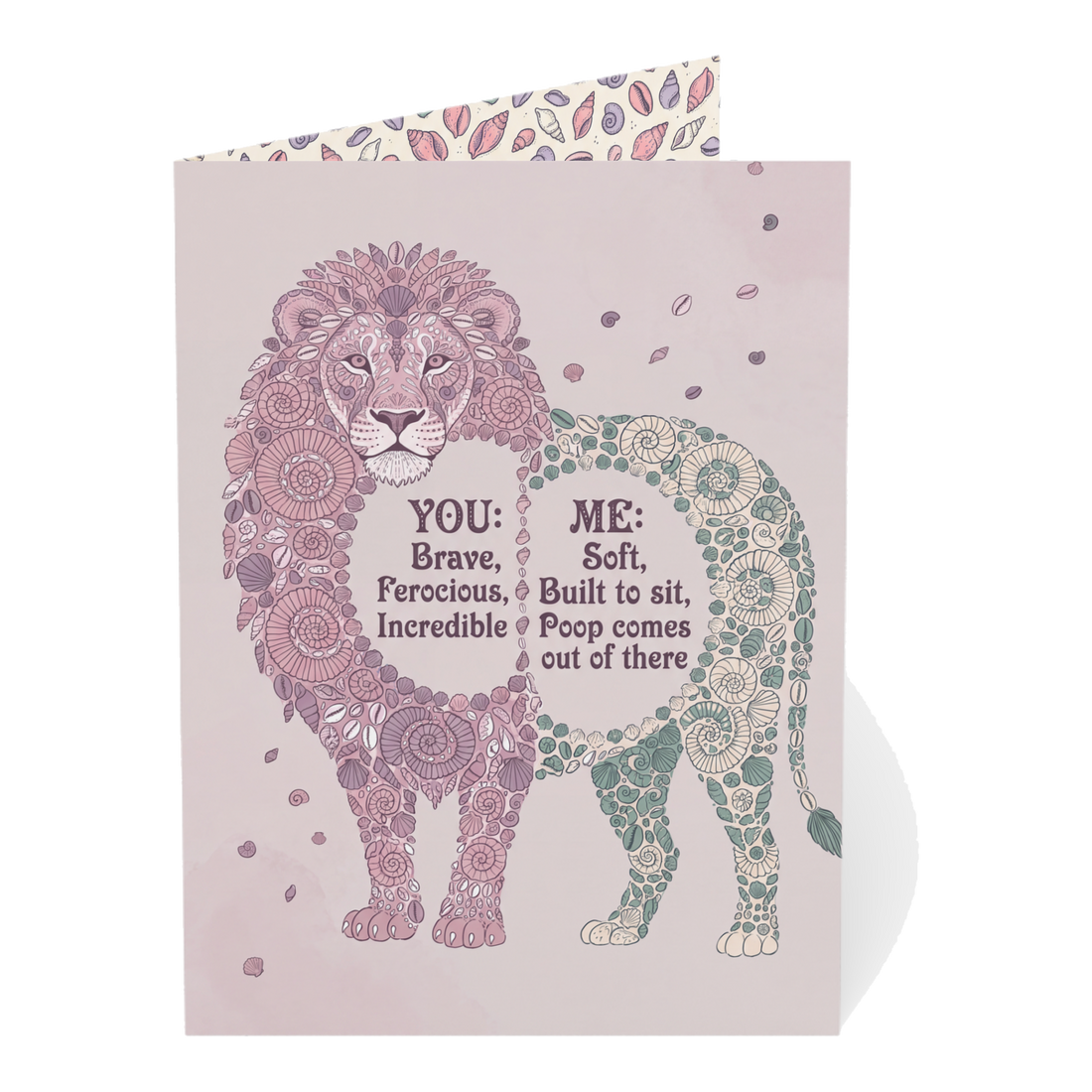 Better Half Lion Self Deprecating Love Greeting Card — 3.5" x 4.9" (Vertical) / Coated (both sides) / 1 pc