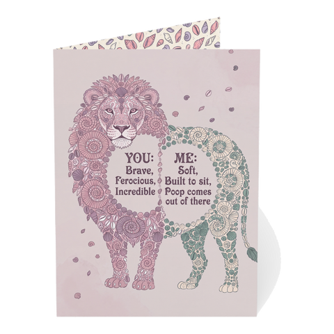 Better Half Lion Self Deprecating Love Greeting Card — 3.5" x 4.9" (Vertical) / Coated (both sides) / 1 pc