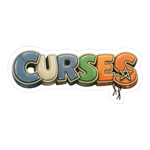 Cheerful Curses Funny Goth Humor Sticker — White