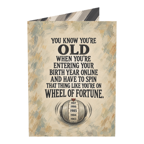 Birth Year Dropdown Wheel Birthday Card — 3.5" x 4.9" (Vertical) / Coated (both sides) / 1 pc