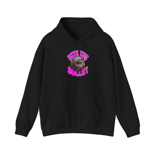 Bite The Bullet Bubblegum Funny Retro Hoodie — Black