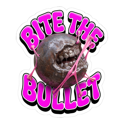 Bite The Bullet Bubblegum Funny Retro Sticker