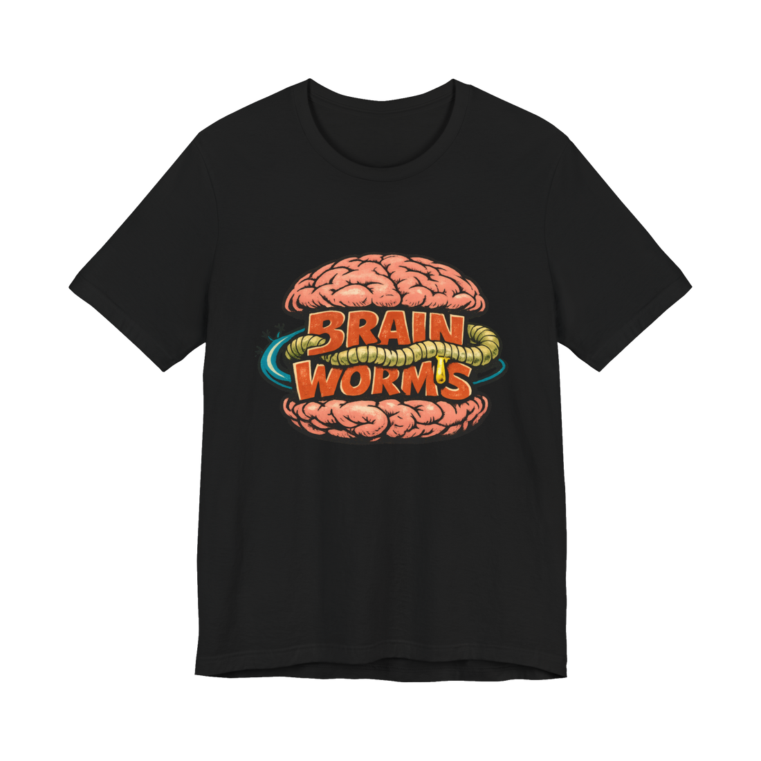 Brain Worms Combo Meal fast food parody logo on a funny meme t-shirt