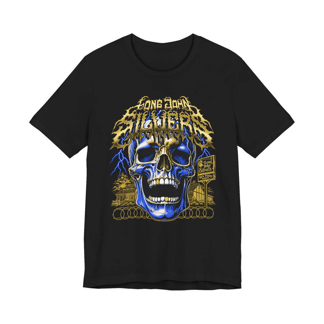 Brutal Sea Food Shoppe T-Shirt — Funny Long John Silvers — Black