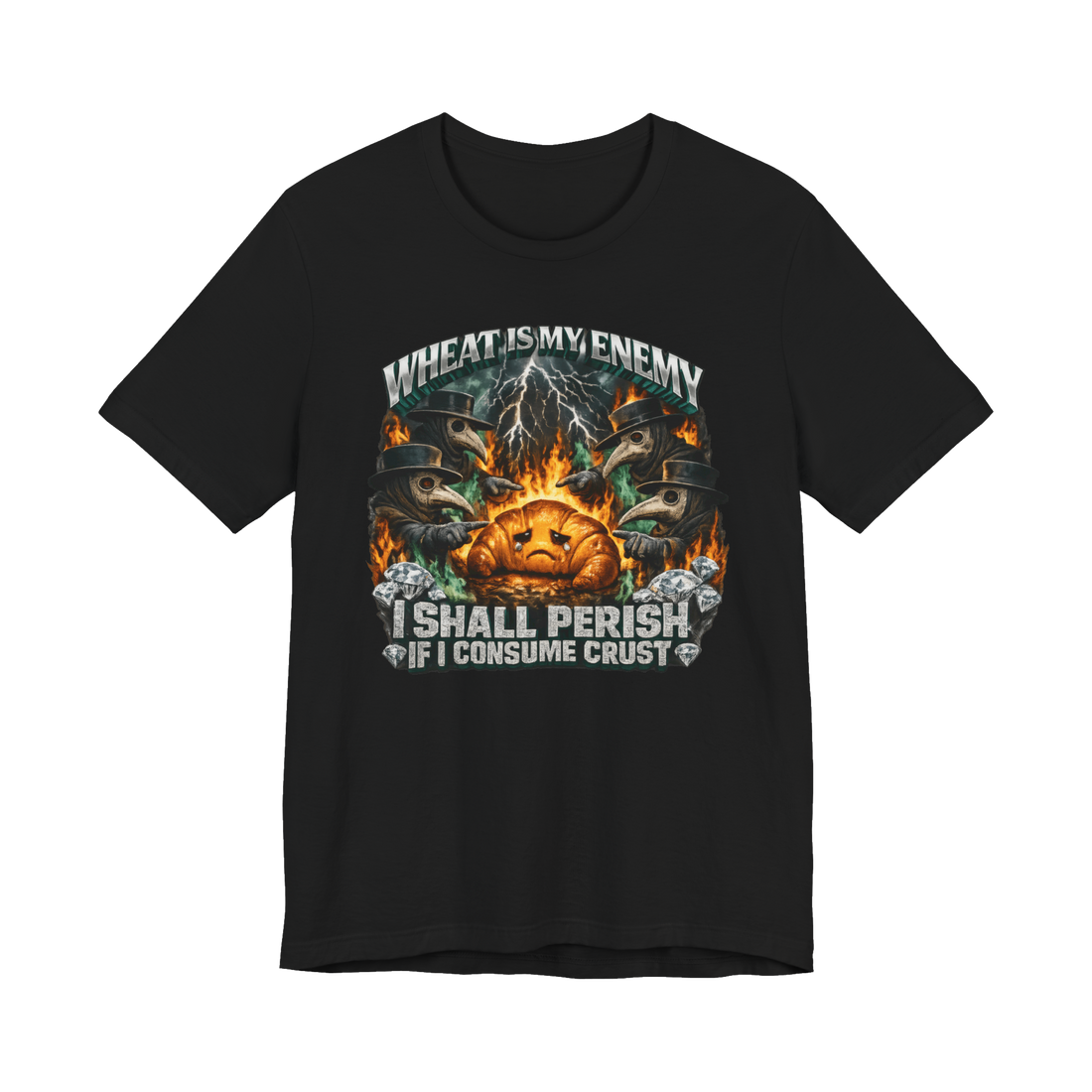 Bubonic Croissant T-Shirt — Funny Celiac & IBS Tee — Black