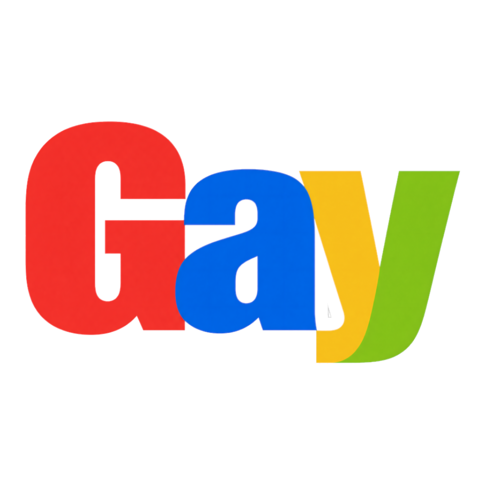 Buy It Now (Gay) Sticker — Funny Ebay Logo Gay — White
