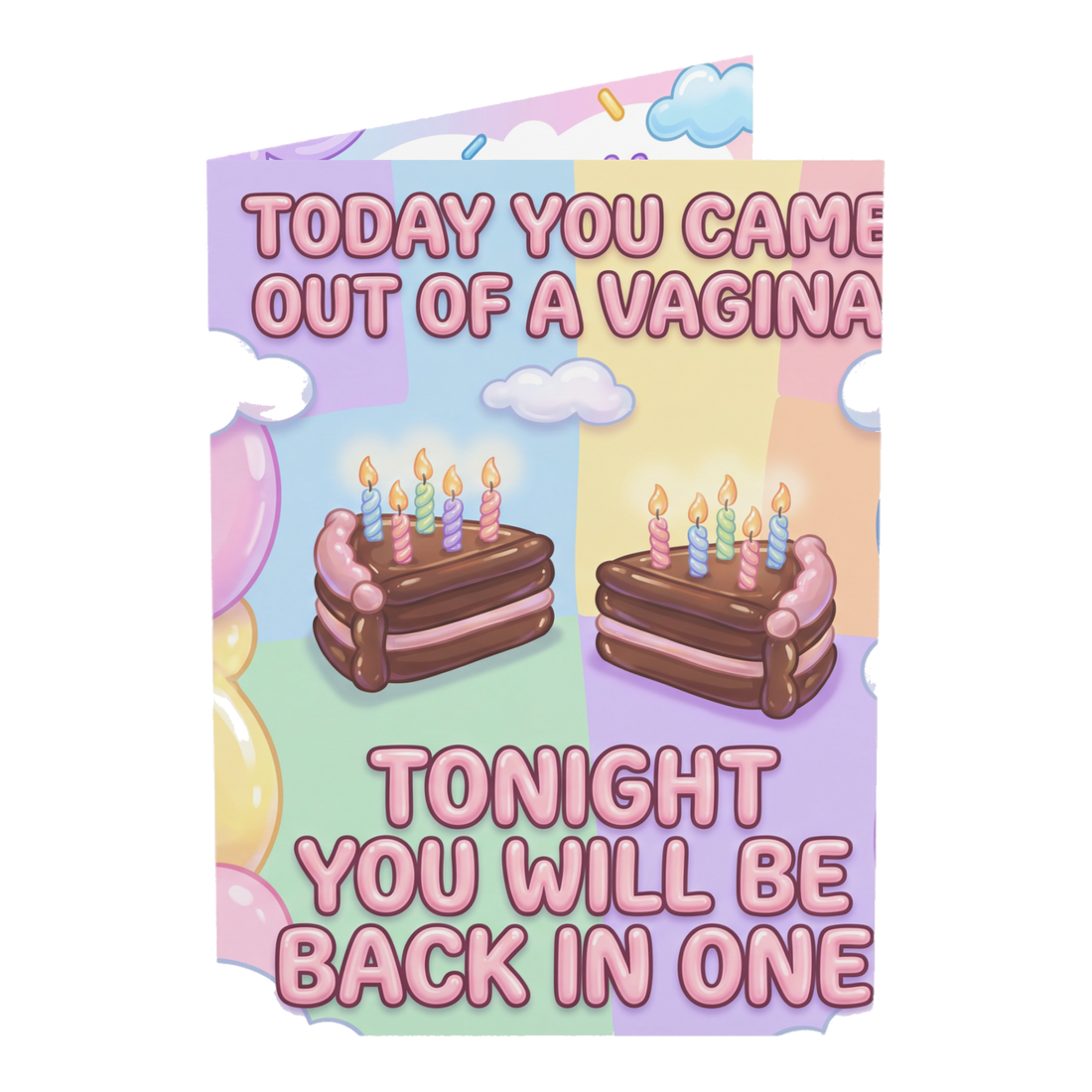 Came Out of a Vagina Birthday Card — 3.5" x 4.9" (Vertical) / Coated (both sides) / 1 pc