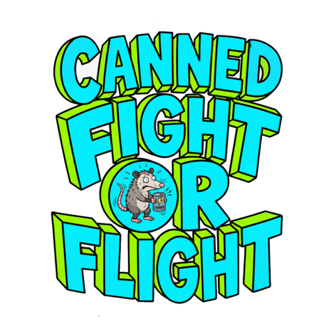 Canned Fight-Or-Flight — Funny Possum Energy Drink Sticker