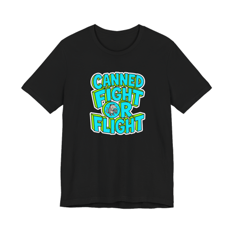 Canned Fight-Or-Flight — Funny Possum Energy Drink T-Shirt — Black