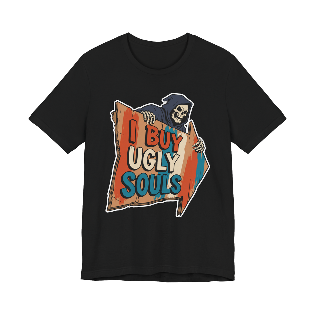 Cash 4 Ugly Souls — Funny Grim Reaper Graphic Tee — Black