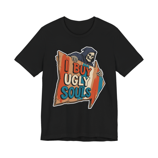 Cash 4 Ugly Souls — Funny Grim Reaper Graphic Tee — Black