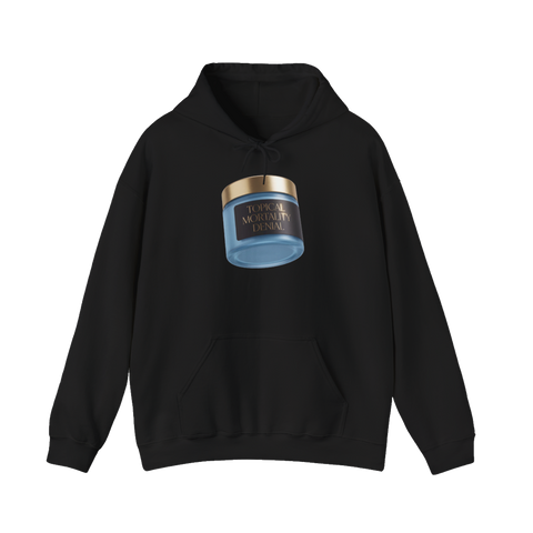 Cellular Denial Crème — Funny Existential Skincare Hoodie