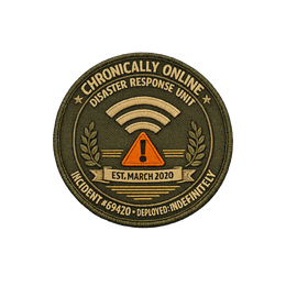 CHRONICALLY ONLINE DISASTER RESPONSE — INCIDENT #69420 — AUTHORIZED PERSONNEL ONLY — Sticker
