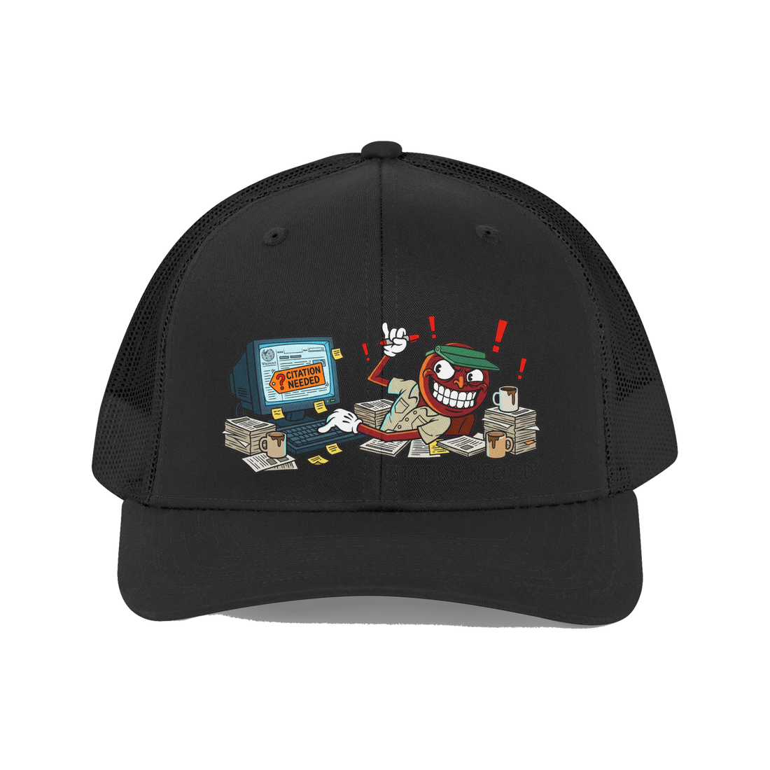 Citation Needed Hat — Funny Fact Checker Trucker Cap — Black