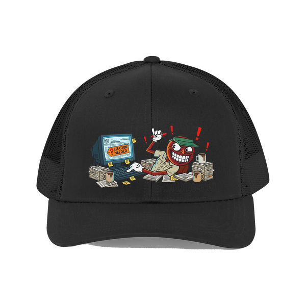 Citation Needed Hat — Funny Fact Checker Trucker Cap — Black