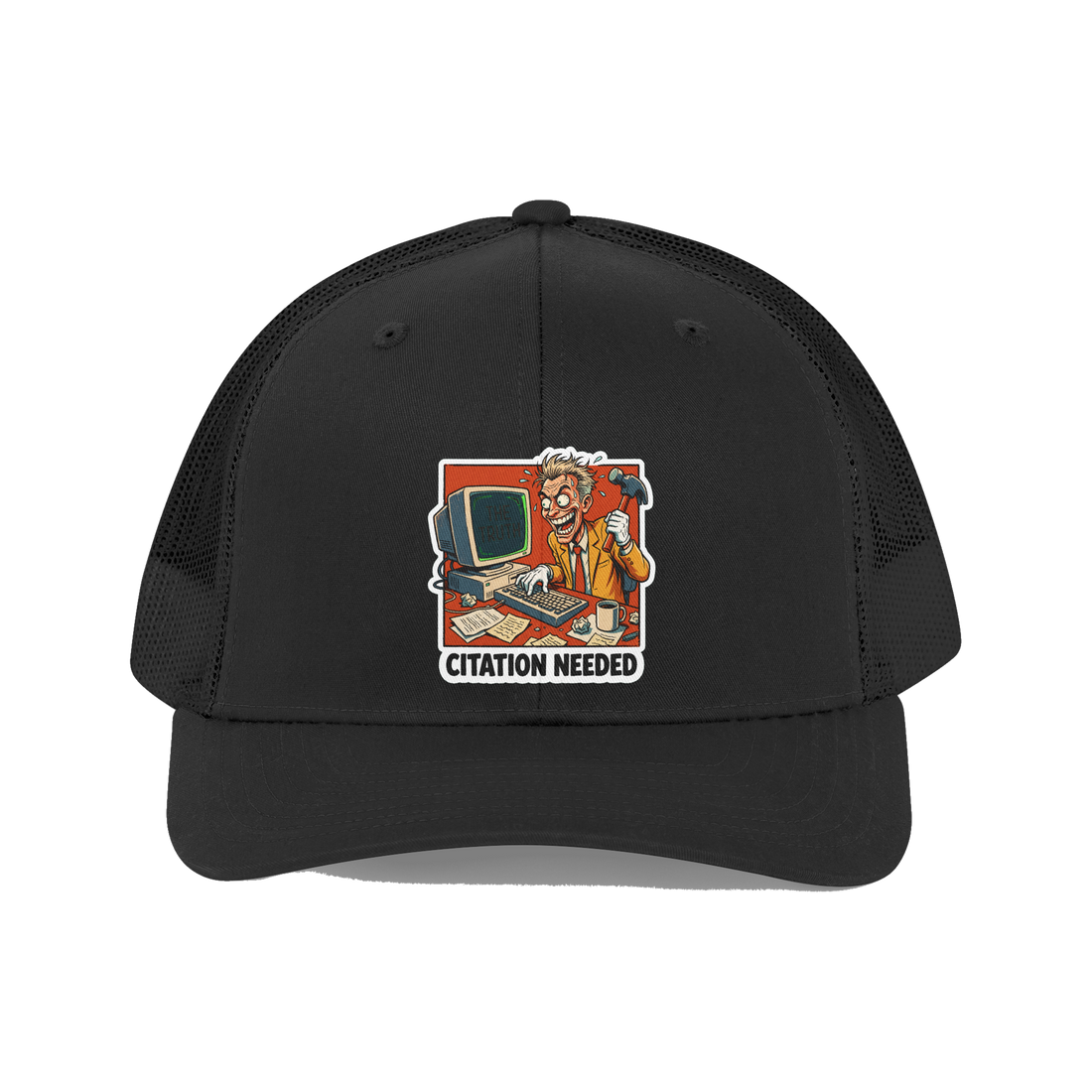Citation Needed Hat — Funny Wikipedia Editor Trucker Cap — Black