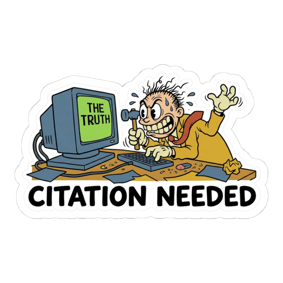 Citation Needed Sticker — Funny Edit War Laptop Decal
