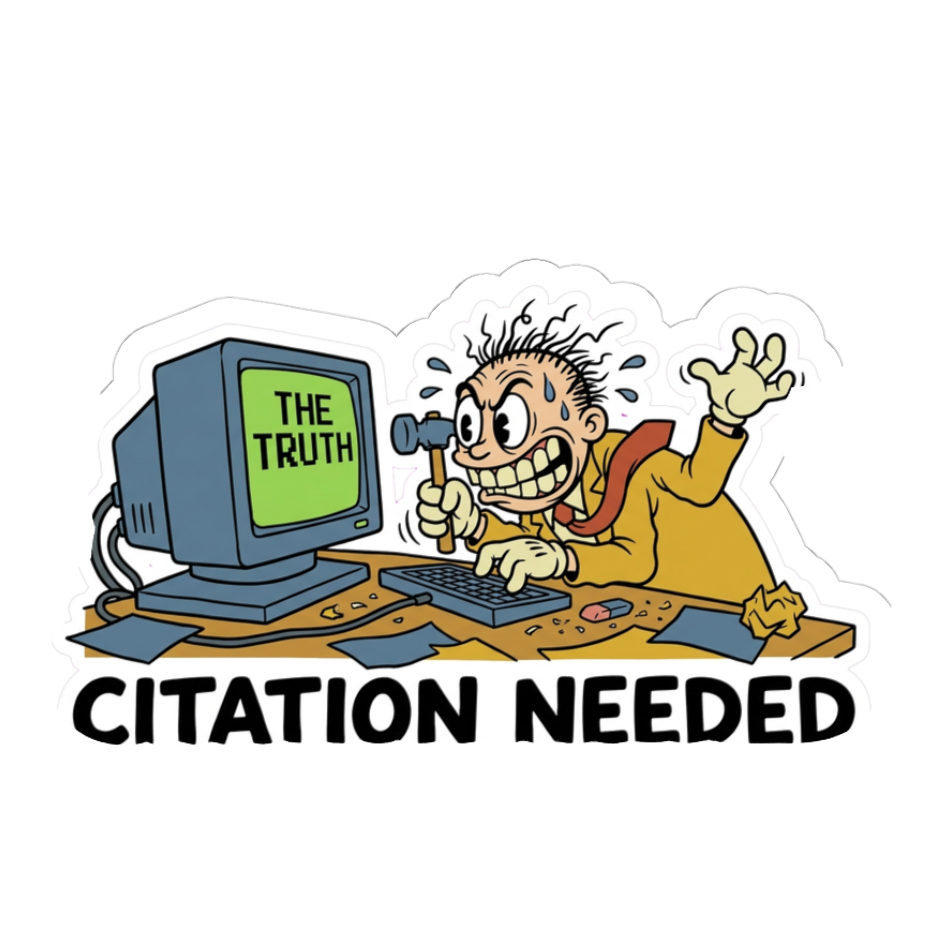 Citation Needed Sticker — Funny Edit War Laptop Decal