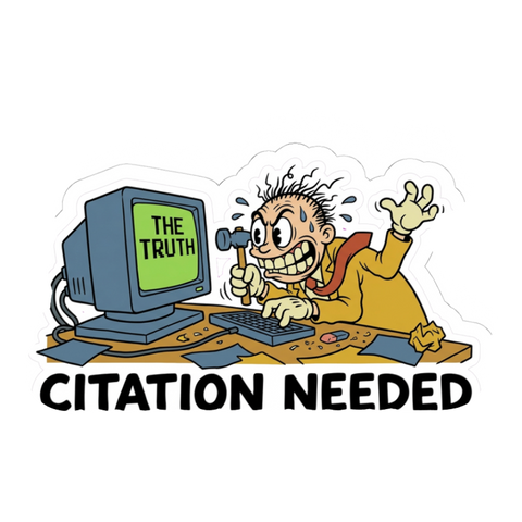 Citation Needed Sticker — Funny Edit War Laptop Decal
